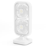 TD® Ventilateur de bureau rotatif à double tête ventilateur de charge usb étudiant de bureau extérieur