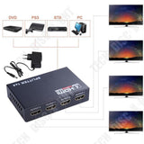 TD® Meilleur Convertisseur TV HDMI Splitter 4 ports 1080p 4K pour Distributeur 3D Full HD 1 in 4 out - convertisseur TV - séparateur