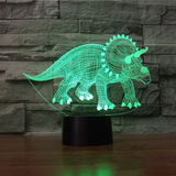 TD® 3D Optique LED Veilleuse 3D LED Night Light Dinosaure Triceratops Venez avec 7 couleurs de lumière pour la décoration de la mais