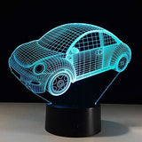 TD® Lampe optique poser décoratif tactile 7 couleurs illusion optique - modèle voiture - faible consommation câble USB ou 3 piles AA