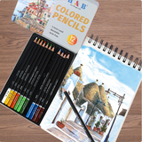 Ensemble de crayons de peinture de couleur 12, peinture de figure, peinture de paysage, peinture végétale, boîte de fer au pl