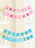 TD®  banderole happy birthday joyeux anniversaire rose or ballon decoration enfant bébé fête mural intérieur extérieur aluminium