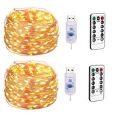 TD® Guirlande lumineuse led usb, [2 pack]10m 100LED fil d'argent avec Télécommande ,8 Modes (Couleur).