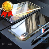 TD®  2 pack Convient pour Apple iPhone12 double face en verre haute définition  Magneto étui de portableétui magnétique d'or