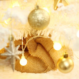 TD® Ornements de Noël Blanc PVC Flocage Mini Arbre de Noël de Bureau Ensemble Ornement