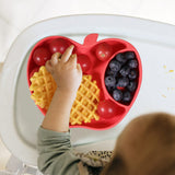 TD® Dessin animé pomme enfants Silicone assiette ventouse bébé bébé apprentissage nourriture cuillère fourchette ensemble
