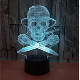 TD® Lampe optique poser décoratif tactile 7 couleurs illusion optique - modèle pirate - faible consommation câble USB ou 3 piles AAA