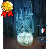 TD® Lampe optique poser décoratif tactile 7 couleurs illusion optique - modèle munition - faible consommation câble USB 3 piles AAA