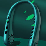 TD® Ventilateur de cou suspendu sans feuilles climatiseur de sport portable paresseux ultra-silencieux vent fort simplicité moderne