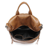 TD® Sac à dos dames sac en peau de mouton décontracté imperméable en cuir souple sac à dos sacs en cuir filles cadeaux de vacances