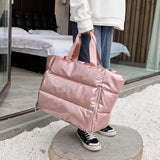 TD® Sac de voyage sac de fitness sac de sport séparation humide et sec natation étanche yoga bandoulière portable poches roses
