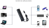 TD® Concentrateur hub 3.0 ethernet 7 portsmultiprise usb reseau multiplecleadaptateur chargeur téléphone rapide ordinateur interrupt