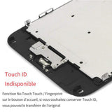 TD® Ecran iPhone 6S Noir Complet TEENO + Outils Bouton Home Écouteur Interne Caméra+Verre Trempé