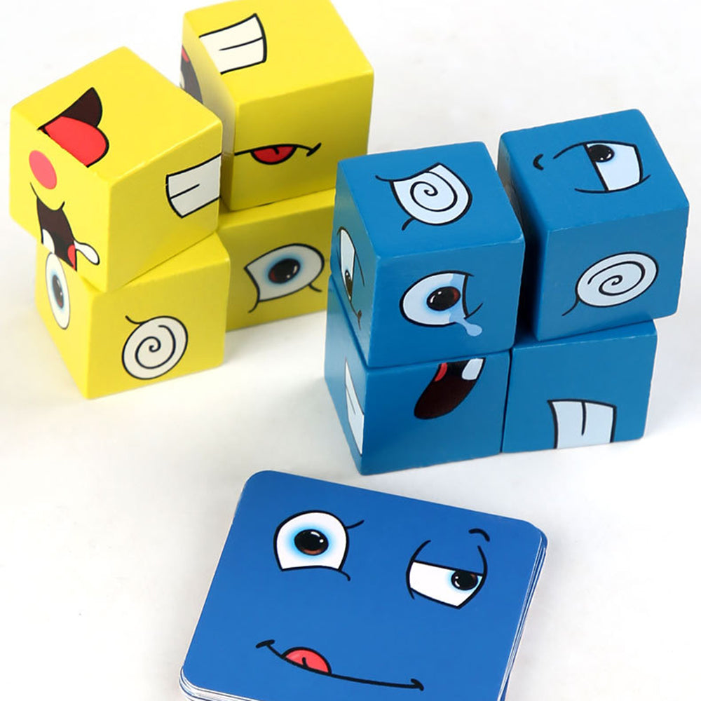 Blocs d'expression en bois pour enfants, Puzzle éducatif