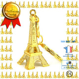 TD® Lot de 100 porte clés en or souvenir tour Eiffel couleur dorée symbole paris porte clés français de souvenir kit complet