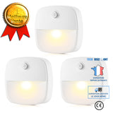 TD® Lot de 3 Veilleuse Led, Lampe de Nuit Murale autocollante avec Détecteur de Mouvement et Capteur de Lumière, Blanc Chaud