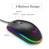 TD® Souris Gaming Éclairage RGB Professionnelle Filaire Noir Compatible Universelle Optique Souris Performante de Jeux DPI Réglable