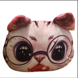 TD® Drôle 3D Cat Imprimer Coussin Coussin créatif mignon poupée en peluche cadeau Home  Coussin pour véhicule  Couleur: pink cat