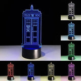 TD® Lampe optique poser décoratif tactile 7 couleurs illusion optique - modèle cabine - faible consommation câble USB ou 3 piles AAA