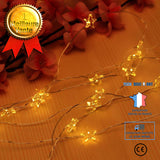 TD® Guirlande lumineuse LED impermeable en fil de cuivre d'etoile Lampe de fee de Noel Decor de fete de mariage, Blanc chaud 2 m