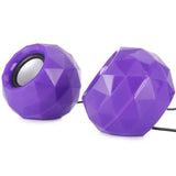 TD®  2pcs Violet USB Powered LED Brillant haut-parleur pour téléphone portable PC