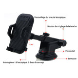 TD® Support de téléphone de voiture avec ventouse support de téléphone de voiture en verre avant support de téléphone antichoc spéci