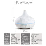 TD® Diffuseur d'arôme de grain de bois, à faible bruit, ultrasonique, atomiseur d'huile essentielle, humidificateur d'air, 300ML