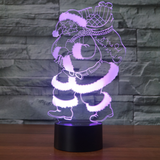 TD® 3D Optique LED Veilleuse 3D LED Veilleuse Santa Claus Apporter un cadeau avec 7 couleurs de lumière pour la décoration de la mai