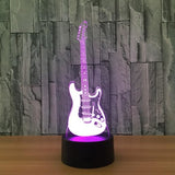 TD® Lampe optique poser décoratif tactile 7 couleurs illusion optique - modèle guitare - faible consommation câble USB 3 piles AAA