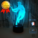 TD® Décoratif USB Tennis 7 Couleurs Télécommande Illusion Optique Veilleuse 3D Visualisation Tableau Lampes De Bureau 3D Glow LED @M