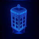 TD® Décoratif USB Cabine téléphonique 7 couleurs Télécommande Illusion d\\'optique Veilleuse 3D Visualisation Table Lampes de bureau