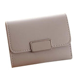 TD® Porte-Monnaie en Cuir PU pour Femmes Simple de Couleur Beige Porte-Cartes Sac à Main