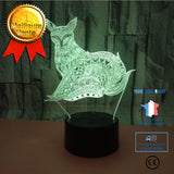 TD® Nouvel Animal Lumière De Nuit 3D Tactile Télécommande 3D Atmosphère De La Maison Éclairage 3D Led Petite Lampe De Table