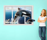 TD® Autocollant mural 3D orque salon espace extérieur affiche maritime art peinture pour enfant chambres plafond plancher décoraton