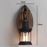TD® lampe murale en bois massif de style industriel rétro personnalité restaurant café créatif allée lampe murale décorative