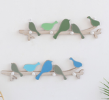 Patère créative bois oiseau patère murale crochet de porte étagère murale sac crochet patère vert idyllique vêtements rangée