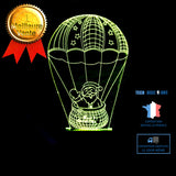 TD® Cadeau De Noël 3D Petite Lampe De Table Père Noël Ballon Tactile Télécommande Télécommande 3D Veilleuse