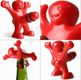 TD® Tire-Bouchon/Bouchon pour Vin Happy Man/ Ouvre-Bouteille Rouge en Forme de Bonhomme Heureux