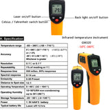 TD® thermomètre infrarouge laser automobile sans contact température écran lcd électronique rapide numérique indication pile portabl