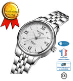 INN® Montre Homme Coffret-Quartz Montre Argent Montre Homme Calendrier Simple Montre D'affaires Montre Festival Cadeau De Vacances