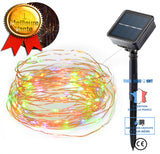 TD® Guirlande avec Protection solaire/ Antigel Ampoule LED en fil de cuivre/ décoration/ Batterie rechargeable AA/boitier d'alimenta