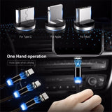 TD® Câble magnétique USB avec ports embouts détachables ( Android / iOS / TYPE-C ) Synchronisation Données Connexion Rapide Téléphon