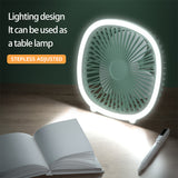 TD® Lampe de table rechargeable ventilateur ventilateur de bureau été éclairage frais lumière de remplissage veilleuse ventilateur m