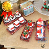 TD® 3 bougies de Noël avec le Père Noël-bonhomme de neige maison-décor de maison pour fête Noel-bougie en paraffine