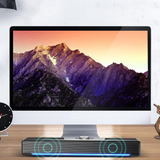 TD® Haut-parleur d'ordinateur maison bureau bande de bureau caisson de basses filaire USB câblage audio Bluetooth noir