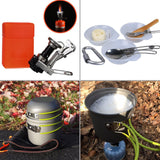 TD® Camping Batterie de cuisine d'extérieur Faire cuire Ensemble réchaud léger pique-nique Mini portable de cuisine verte