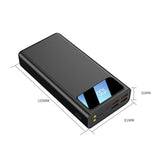 INN® Banque de puissance de téléphone portable 30000mAh Banque de puissance multifonction à affichage numérique LED banque de puissa