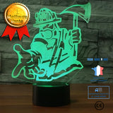 TD® Lampe optique poser décoratif tactile 7 couleurs illusion optique - modèle pompier - faible consommation câble USB ou 3 piles AA