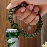 Bracelet ouvre-bouteille Bracelet d'urgence de survie tressé en corde de nylon extérieur Bracelet de bâton lumineux de bousso