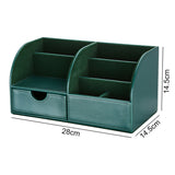 TD® Boîte de rangement de bureau papeterie de bureau apprentissage ins porte-stylo mignon en cuir PU grand porte-stylo vert foncé bo